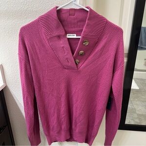 NWT Tommy John Pink Henley Sweater